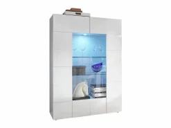 Aparador - LEDS 2 PORTES cristal - lacado CALISTO < Vente-unique Outlet