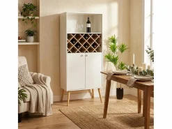 Aparador mueble para vinos de cocina y salón con 2 puertas estilo nórdico Ulbster < AHD Discount