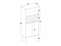 Aparador mueble para vinos de cocina y salón con 2 puertas estilo nórdico Ulbster < AHD Discount