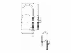Essebagno Grifo De Cocina * Architek Mezclador de fregadero con rociador móvil Dorado