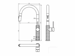 Essebagno Grifo De Cocina * Architek mezclador de fregadero con rociador extraíble oro cepillado Dorado