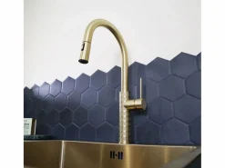 Essebagno Grifo De Cocina * Architek mezclador de fregadero con rociador extraíble oro cepillado Dorado