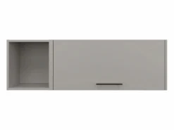 TuHome Armario Oficina * Archivador de pared en melamina con 3 estantes y puerta abatible superior , , 37.8 cm X 119.9 cm X 33 cm Gris