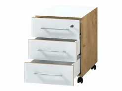 Archivo con ruedas Gw-Monteria repro roble Navarra y blanco < vidaxl Discount