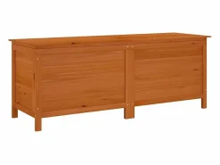 Arcón de jardín madera maciza abeto marrón 150x50x56,5 cm < vidaxl Online