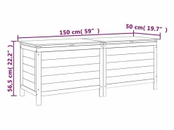 Arcón de jardín madera maciza abeto marrón 150x50x56,5 cm < vidaxl Online