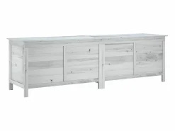 Arcón de jardín madera maciza abeto 198,5x50x56,5 cm < vidaxl Hot