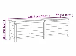 Arcón jardín madera maciza abeto 198,5x50x56,5cm < vidaxl Discount