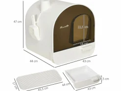 Arenero para gatos 43x44x47 cm < PawHut Discount