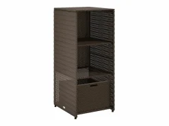 Armario de almacenaje de jardín ratán PE marrón 50x55x115 cm < vidaxl Sale