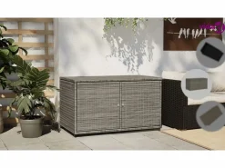 Armario de almacenaje de jardín ratán PE 110x55x60,5 cm < vidaxl Sale