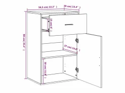 Armario almacenaje madera ingeniería hormigón 56,5x39x90cm < vidaxl Outlet