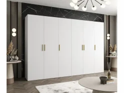 Abiks Möbel Armario Abierto, Vestidor * Armario Bari 1 con puertas batientes 202/300/52 6 puertas Blanco