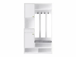 Armario con 2 puertas, 1 cajón, 4 ganchos y 1 banco, 100x30x180cm < Hauss Spole Online