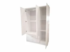 Armario * Armario Boreal 3 puertas + 2 cajones 180x90x42 cm Blanco