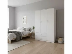 Armario * Armario Boreal 3 puertas + 2 cajones 180x90x42 cm Blanco