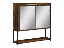 Armario con espejo baño madera roble ahumado 60x16x60 cm ES909601 < Clearance