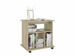 vidaxl Cajonera De Escritorio | Armario con ruedas madera contrachapada roble Sonoma 60x45x60cm