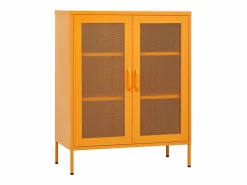 vidaxl Cajonera De Escritorio | Armario de almacenaje mostaza 80x35x101,5 cm Acero