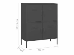 vidaxl Cajonera De Escritorio | Armario de almacenamiento acero 80x35x101,5 cm