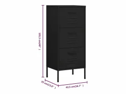 vidaxl Cajonera De Escritorio | Armario de almacenamiento acero 42,5x35x101,5 cm