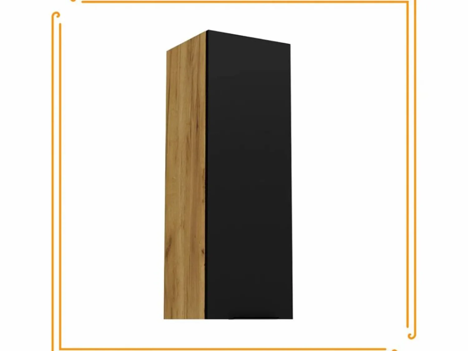Armario de baño colgante de 30 cm con estantes estrechos en color roble craft . < Clearance