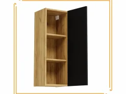 Armario de baño colgante de 30 cm con estantes estrechos en color roble craft . < Clearance