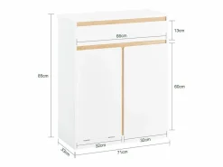 Armario De Baño Con Cesto Para Ropa Sucia BZR79-W < Sobuy New