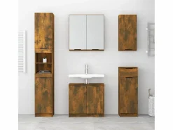 Armario de baño con espejo color roble ahumado 64x20x67 cm ES524022 < Clearance