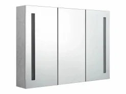 Armario de baño con espejo LED hormigón 89x14x62 cm < vidaxl Clearance