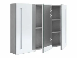Armario de baño con espejo LED hormigón 89x14x62 cm < vidaxl Clearance