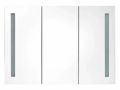 Armario de baño con espejo LED hormigón 89x14x62 cm < vidaxl Clearance