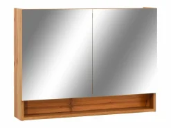 Armario de baño con espejo LED Roble 80x15x60 cm MDF < Outlet