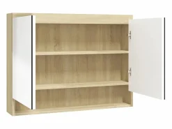 Armario de baño con espejo MDF y roble 80x15x60 cm < vidaxl Hot