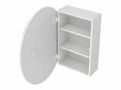 Armario de baño de pared con espejo ovalado - estanterías para el cuarto de baño - - RURI < Vente-unique New