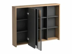 Armario de baño de pared con espejo - estanterías para el cuarto de baño - roble - PURNAL < Vente-unique New