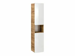 Armario de baño en color natural y blanco - L35 x l32 x Alt. 170 cm - ARUBA < Vente-unique New
