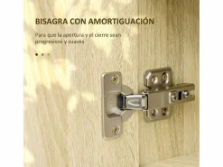 Basic Mueble De Aseo * Armario de baño Enebro Kleankin con espejo, estantes y toallero natural 70x60x15 cm Color natural claro