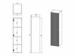 Armario de baño flotante estriada, mate, 3 estantes, ZEVINI < Vente-unique Best