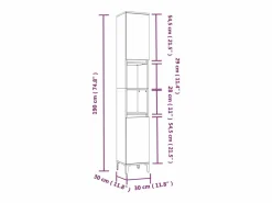 Armario de baño madera contrachapada 30x30x190 cm < vidaxl Online
