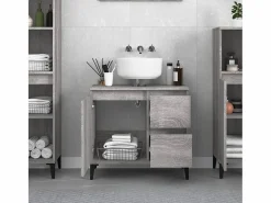 Armario de baño madera contrachapada Sonoma 65x33x60 cm ES723853 < Sale