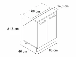 Armario de cocina para techo inclinado antracita alto brillo 60x46x81.6 r-line < Vicco Hot