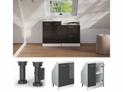 Armario de cocina para techo inclinado antracita alto brillo 60x46x81.6 r-line < Vicco Hot