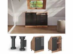 Armario de cocina para techo inclinado antracita alto brillo 60x46x81.6 r-line < Vicco Outlet