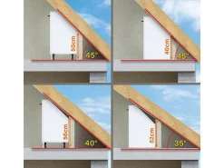 Armario de cocina para techo inclinado alto brillo 140x46x81.6 r-line < Vicco New