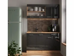 Armario de cocina para techo inclinado antracita alto brillo 120x46x81.6 r-line < Vicco Outlet