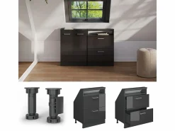 Armario de cocina para techo inclinado antracita alto brillo 60x46x81.6 r-line < Vicco Outlet
