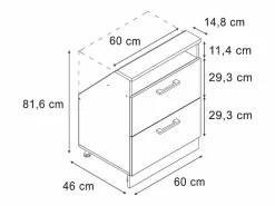 Armario de cocina para techo inclinado antracita alto brillo 60x46x81.6 r-line < Vicco Outlet