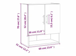 vidaxl Mueble De Pared Para Baño | Armario de pared madera de ingeniería roble Sonoma 60x31x70 cm