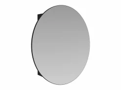 Armario de pared ovalado negra para el cuarto de baño con espejo, Ancho 48 x Alt. 60 x Prof. 15 cm, RURI < Vente-unique Best